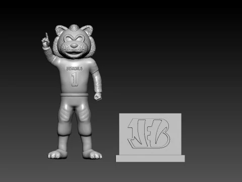 Cincinnati Bengals mascot- WHO DEY - 3D PRINT 3D Print Model