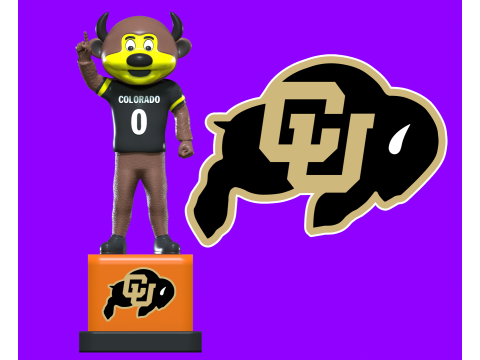 NCAA - Chip The Buffalo mascot - Ralphie the Buffalo - 3d print Modelo de impresión 3D