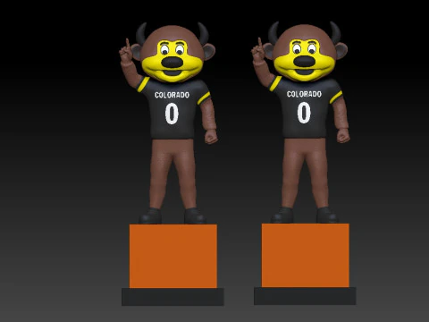 NCAA - Chip The Buffalo mascot - Ralphie the Buffalo - 3d print 3D Print Model