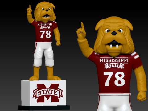 NCAA - Bully mascot - Mississippi State University - 3d print 3Dプリントモデル