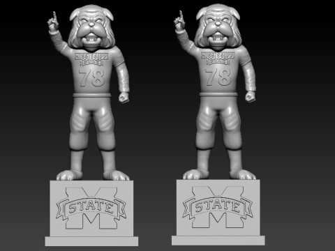 NCAA - Bully mascot - Mississippi State University - 3d print 3Dプリントモデル