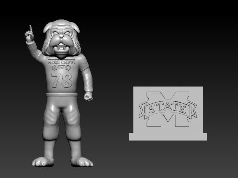 NCAA - Bully mascot - Mississippi State University - 3d print 3Dプリントモデル