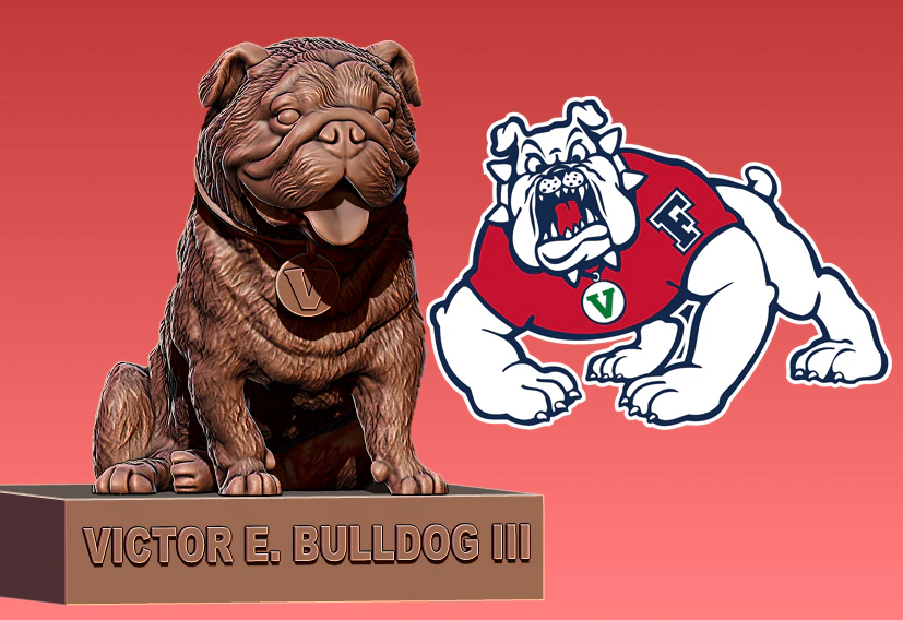 NCAA - Fresno State Bulldogs MASCOT STATUE - 3D PRINT 3D Print Model .c4d .max .obj .3ds .fbx .stl .blend 
