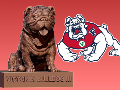 NCAA - ESTÁTUA DE MASCOTE DE Fresno State Bulldogs - IMPRESSÃO 3D Modelo de Impressão 3D