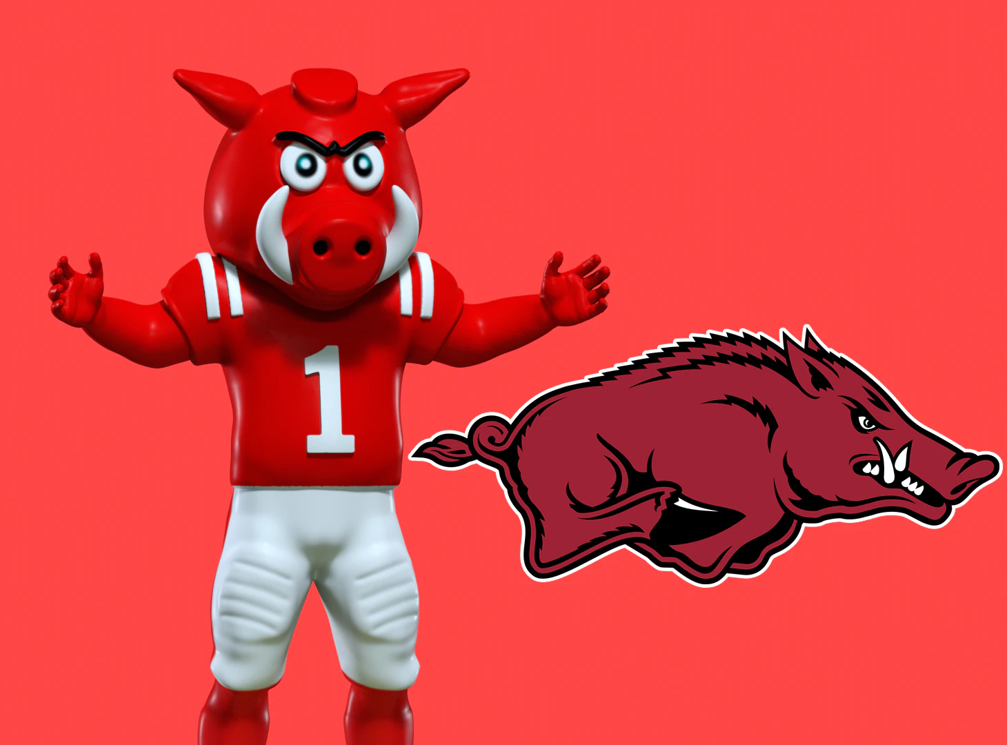 NCAA - University of Arkansas Razorbacks mascot - 3d print 3D Print Model .c4d .max .obj .3ds .fbx .stl .blend 