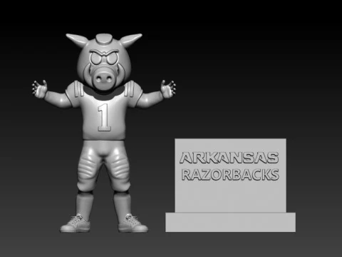 NCAA - University of Arkansas Razorbacks mascot - 3d print 3D Print Model