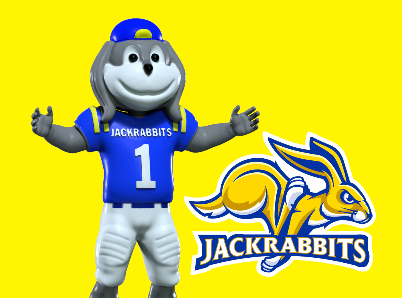 NCAA - South Dakota State Jackrabbits mascot - 3d print 3D Print Model .c4d .max .obj .3ds .fbx .stl .blend
