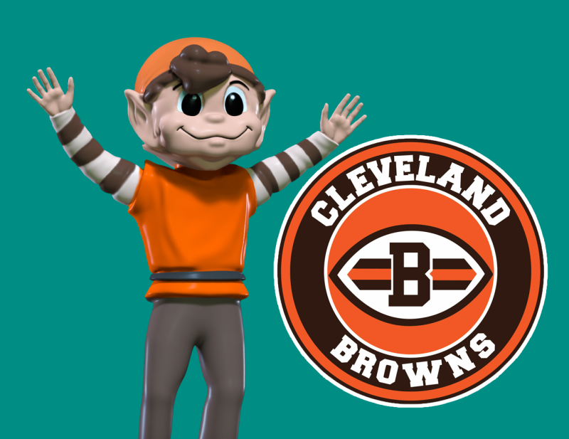 Brownie The Elf - Cleveland Browns mascot statue - 3d print 3D-printmodel .c4d .max .obj .3ds .fbx .stl .blend