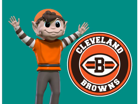 브라우니 엘프 - 클리블랜드 브라운스 마스코트 동상 - 3d 프린트 3D 프린트 모델