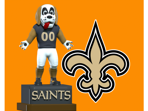 NFL - New Orleans Saints Mascot Gumbo Statue - 3d print 3D Принт Модель
