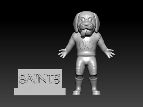 NFL - New Orleans Saints Mascot Gumbo Statue - 3d print Modelo de impresión 3D