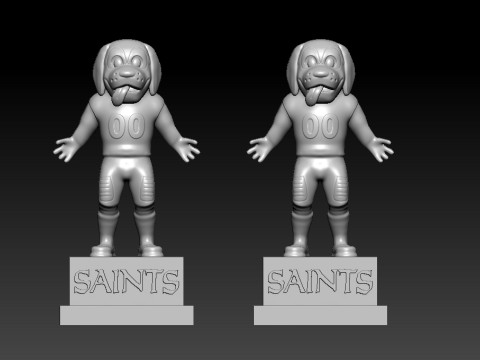 NFL - New Orleans Saints Mascot Gumbo Statue - 3d print Modelo de impresión 3D