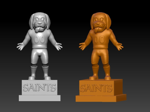 NFL - New Orleans Saints Mascot Gumbo Statue - 3d print Modelo de impresión 3D