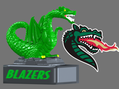 NCAA - Blaze - University of Alabama at Birmingham mascot - 3d print 3Dプリントモデル