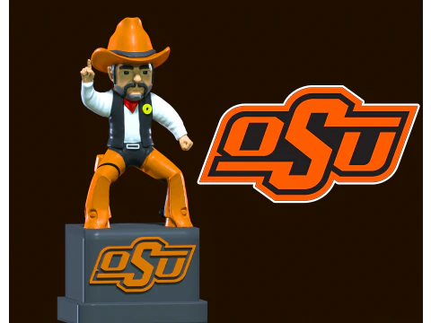 NCAA - Pistol Pete - mascota de la Universidad Estatal de Oklahoma - Impresi&oacute;n 3D Modelo de impresión 3D