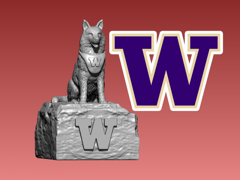 NCAA - Washington huskies mascot statue - 3d Print 3D Принт Модель .c4d .max .obj .3ds .fbx .stl .blend 