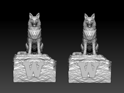 NCAA - Washington huskies mascot statue - 3d Print 3D Принт Модель