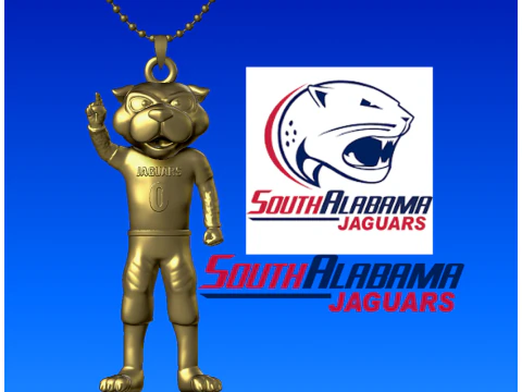 NCAA - Colares South Alabama Jaguars - Estatueta Pendurada Modelo de Impressão 3D
