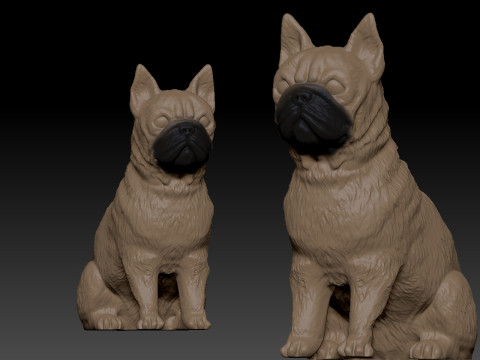 Low French bulldog - Dog - statue - 3D print 3D Print Model