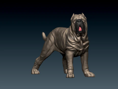 नीपोलिटन मास्टिफ़ डॉग - पीईटी - 3डी प्रिंट 3D प्रिंट मॉडल