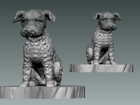 Dog Statue - FOX TERRIER DOG MASCOT statue - 3D 3D मॉडल