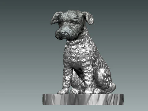 Hundestatue - FOX TERRIER HUNDEMASKOTTCHENstatue - 3D 3D Modell