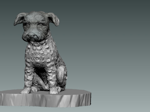 Dog Statue - FOX TERRIER DOG MASCOT statue - 3D 3D Model
