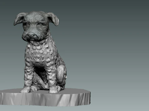 Hundestatue - FOX TERRIER HUNDEMASKOTTCHENstatue - 3D 3D Modell
