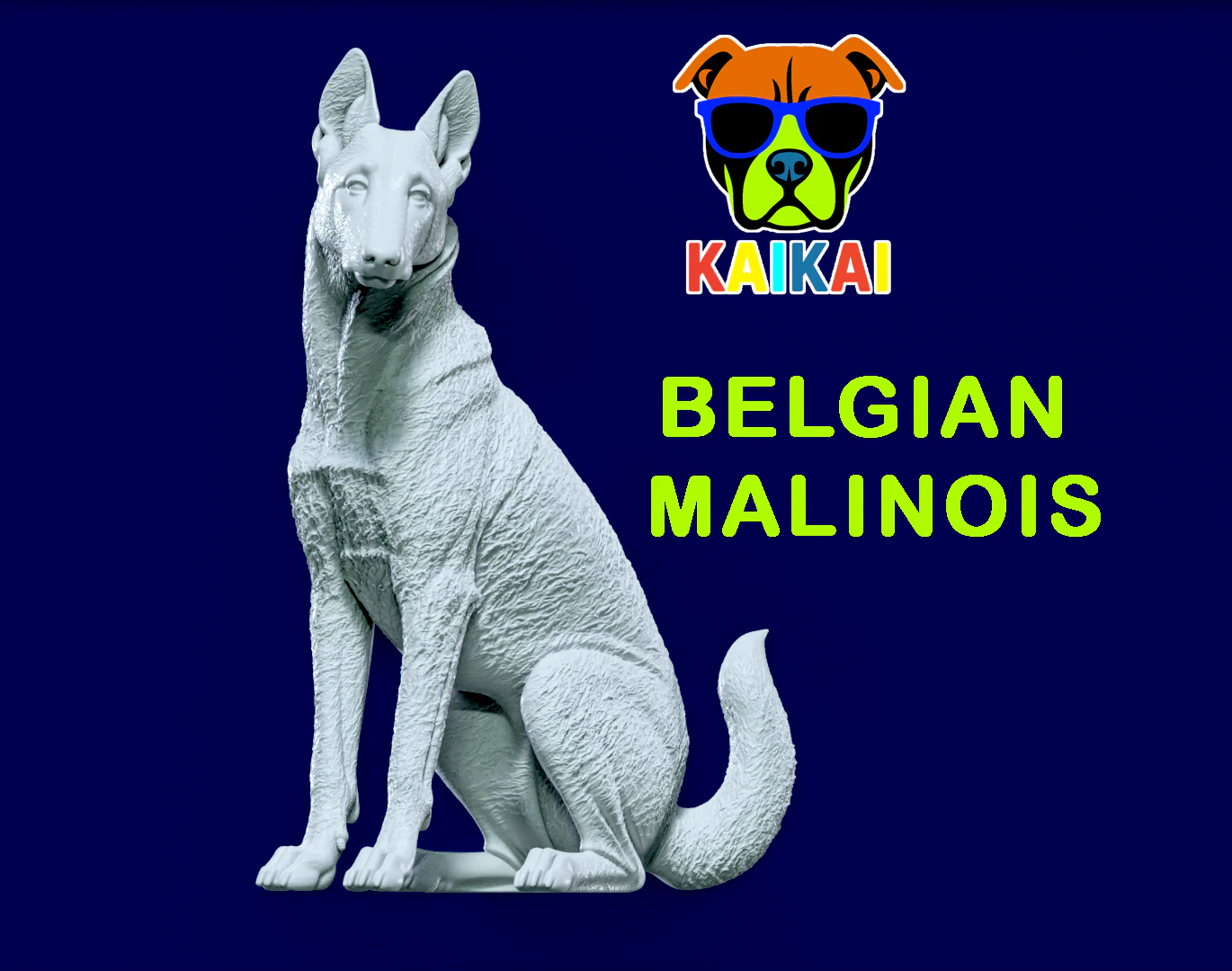 Malinois Sheepdog - Belgian Shepherd model - 3D print 3D Print Model .c4d .max .obj .3ds .fbx .stl .blend 