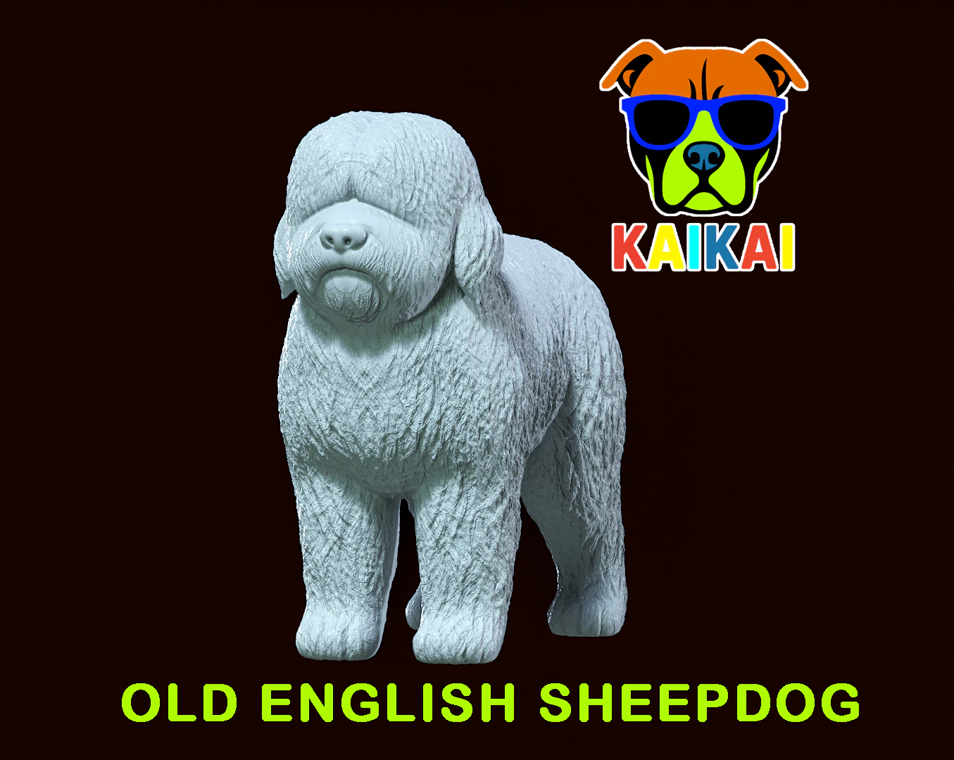Old English Sheepdog - Bobtail dog - 3D print 3D Print Model .c4d .max .obj .3ds .fbx .stl .blend 