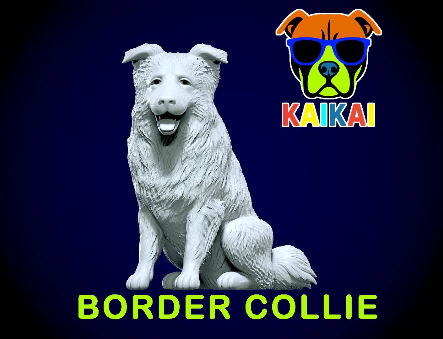 Dogs - Border Collie model - 3D print 3D Print Model .c4d .max .obj .3ds .fbx .stl .blend