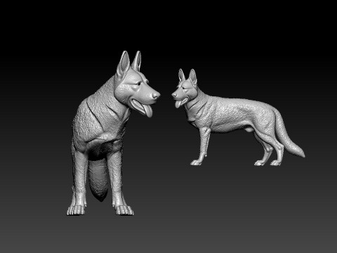 German Shepherd - Alsatian model - 3D print 3D Принт Модель