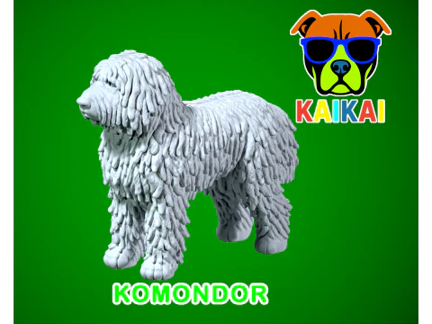 CANE - Komondor - MODELLO Commonmop ungherese - STAMPA 3D Modello di stampa 3D