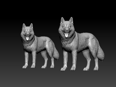 Siberian Husky - Chukcha model - 3D print Modelo de impresión 3D