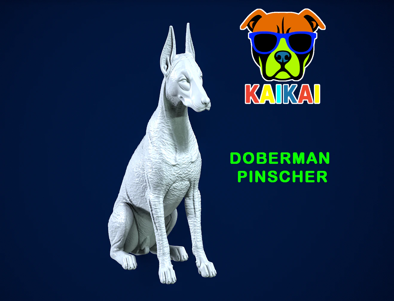 Dobermann - Doberman Pinscher model - 3D PRINT 3D Print Model .c4d .max .obj .3ds .fbx .stl .blend 