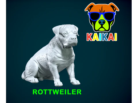 Rottweiler - modelo de cachorro Rottie - impress&atilde;o 3D Modelo de Impressão 3D