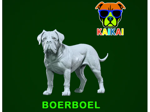 Boerboel heykeli - Güney Afrika Mastiff modeli - 3D baskı 3D Baskı Modeli