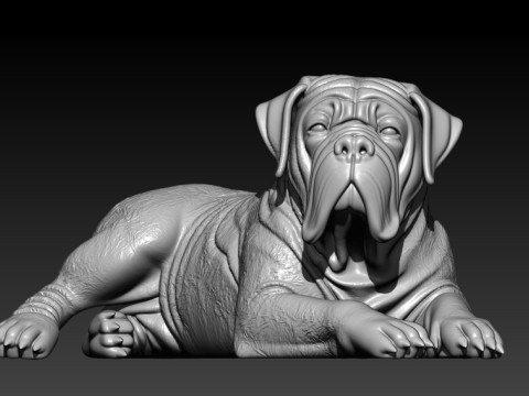 Neapolitan Mastiff statue - Italian Bulldog model - 3D print Modelo de impresión 3D