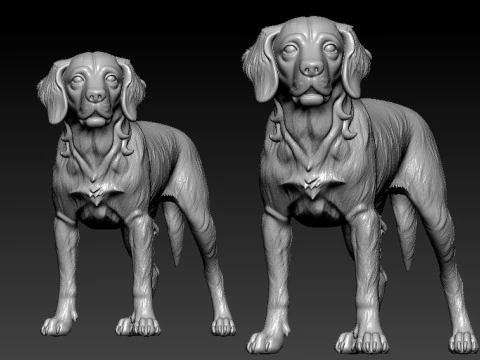 Brittany Spaniel - Breton Spaniel model - 3D print 3D Print Model