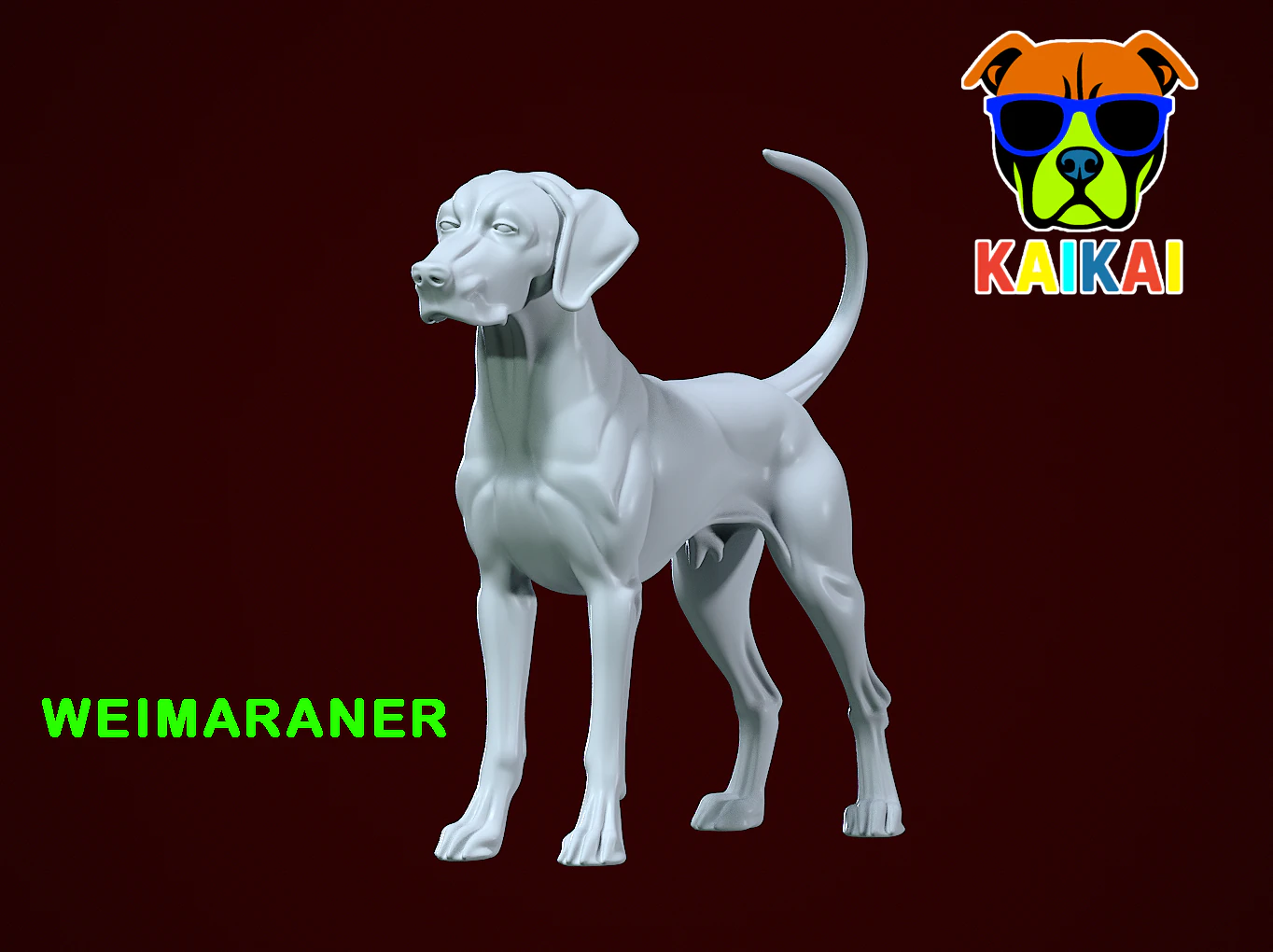 Weimaraner model - 3D print 3D Print Model .c4d .max .obj .3ds .fbx .stl .blend 
