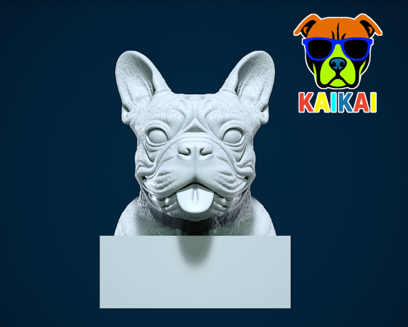 Head French bulldog - Dog head - statue - 3D print 3D-printmodel .c4d .max .obj .3ds .fbx .stl .blend
