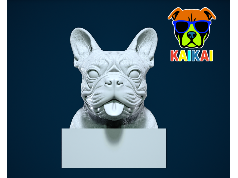 Head French bulldog - Dog head - statue - 3D print 3D Принт Модель