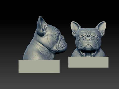 French bulldog Dog Head - statue - 3D print 3D Print Model