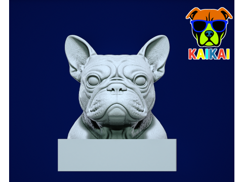 French bulldog Dog Head - statue - 3D print 3D प्रिंट मॉडल