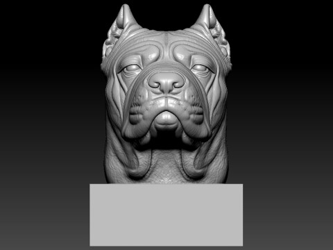Dog American bully bust model - 3D print Modelo de impresión 3D