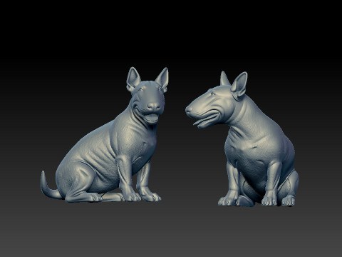 Bull Terrier dog model - 3D print 3D 打印模型