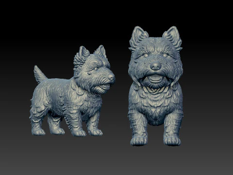 White West Highland Terrier Dog model - 3D print 3D Print Model