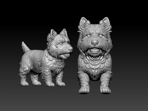 White West Highland Terrier Dog model - 3D print 3D Print Model