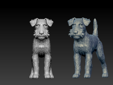 Airedale Terrier Dog model - 3D print Modello di stampa 3D