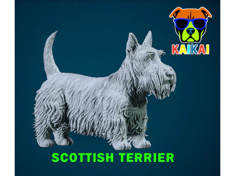 Modello di cane Scottish Terrier - stampa 3D Modello di stampa 3D